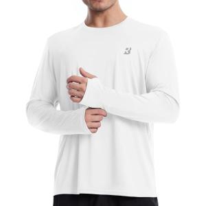 imageRoadbox Mens UPF 50 UV Sun Protection Shirts SPF Long Sleeve Lightweight Water Swim Rash Guard for Fishing Running HikingWhite