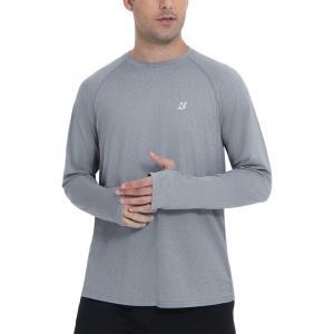 imageRoadbox UPF 50 Mens Swim Shirts Long Sleeve Sun Protection Fishing Rash Guard Quick Dry UV Hiking Shirt with ThumbholeLight Gray