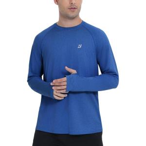 imageRoadbox UPF 50 Mens Swim Shirts Long Sleeve Sun Protection Fishing Rash Guard Quick Dry UV Hiking Shirt with ThumbholeRoyal Blue