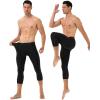 imageRoadbox 2 Pack Mens 34 Compression Pants Athletic Basketball Workout Tights Leggings Sport Running Spandex Base LayerBlack02black02
