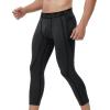 imageRoadbox 2 Pack Mens 34 Compression Pants Athletic Basketball Workout Tights Leggings Sport Running Spandex Base LayerBlackdark Gray