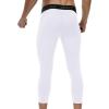 imageRoadbox 2 Pack Mens 34 Compression Pants Athletic Basketball Workout Tights Leggings Sport Running Spandex Base LayerWhitewhite
