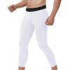 imageRoadbox 2 Pack Mens 34 Compression Pants Athletic Basketball Workout Tights Leggings Sport Running Spandex Base LayerWhitewhite