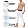 imageRoadbox 2 Pack Mens 34 Compression Pants Athletic Basketball Workout Tights Leggings Sport Running Spandex Base LayerWhitewhite