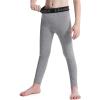 imageRoadbox Kids Fleece Lined Leggings  2 Pack Boys Thermal Tights Youth Sports Basketball Compression Pants for Cold WeatherBlackgrey