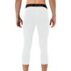 imageRoadbox Mens 34 Compression Pants with Pockets 12 Pack Athletic Running Legging Tights Workout Basketball Gym Base LayerWhite