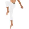 imageRoadbox Mens 34 Compression Pants with Pockets 12 Pack Athletic Running Legging Tights Workout Basketball Gym Base LayerWhite