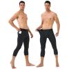 imageRoadbox Mens 34 Compression Pants with Pockets 2 Pack Athletic Running Legging Tights Spandex Base Layer Workout Basketball Gym