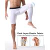 imageRoadbox Mens Basketball One Leg Tights 12 Single Leg Compression Pants Sports Base Layer Leggings Underwear with Pockets