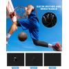 imageRoadbox Mens Basketball One Leg Tights 12 Single Leg Compression Pants Sports Base Layer Leggings Underwear with PocketsLeft Single Blackblack