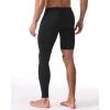 imageRoadbox Mens Basketball One Leg Tights 12 Single Leg Compression Pants Sports Base Layer Leggings Underwear with PocketsLeft Single Blackblack