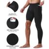 imageRoadbox Mens Basketball One Leg Tights 12 Single Leg Compression Pants Sports Base Layer Leggings Underwear with PocketsLeft Single Blackblack