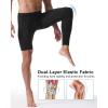 imageRoadbox Mens Basketball One Leg Tights 12 Single Leg Compression Pants Sports Base Layer Leggings Underwear with PocketsLeft Single Blackblack