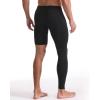 imageRoadbox Mens Basketball One Leg Tights 12 Single Leg Compression Pants Sports Base Layer Leggings Underwear with PocketsRight Single Blackwhite