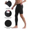 imageRoadbox Mens Basketball One Leg Tights 12 Single Leg Compression Pants Sports Base Layer Leggings Underwear with PocketsRight Single Blackwhite