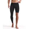 imageRoadbox Mens Basketball One Leg Tights 12 Single Leg Compression Pants Sports Base Layer Leggings Underwear with PocketsRight Single Blackwhite