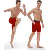 imageRoadbox Mens Compression Shorts with Pockets 3 Pack 9 Performance Running Base Layer for Workout Sports UnderwearBlack red blue