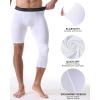 imageRoadbox Mens One Leg Compression Pants 34 Basketball Football Tights Leggings with Pockets Capri Sports Athletic Underwear