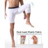 imageRoadbox Mens One Leg Compression Pants 34 Basketball Football Tights Leggings with Pockets Capri Sports Athletic Underwear