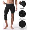imageRoadbox Mens One Leg Compression Pants 34 Basketball Football Tights Leggings with Pockets Capri Sports Athletic UnderwearRight Single Blackwhite