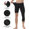 imageRoadbox Mens One Leg Compression Pants Tights 1 or 2 Pack 34 Basketball Leggings Capri Athletic Sports Base LayerLeft Single 1pack Black