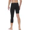 imageRoadbox Mens One Leg Compression Pants Tights 1 or 2 Pack 34 Basketball Leggings Capri Athletic Sports Base LayerLeft Single 1pack Black