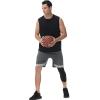 imageRoadbox Mens One Leg Compression Pants Tights 1 or 2 Pack 34 Basketball Leggings Capri Athletic Sports Base LayerLeft Single Blackblack