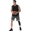 imageRoadbox Mens One Leg Compression Pants Tights 1 or 2 Pack 34 Basketball Leggings Capri Athletic Sports Base LayerLeft Single Blackwhite