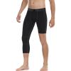imageRoadbox Mens One Leg Compression Pants Tights 1 or 2 Pack 34 Basketball Leggings Capri Athletic Sports Base LayerRight Single Blackblack