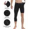 imageRoadbox Mens One Leg Compression Pants Tights 1 or 2 Pack 34 Basketball Leggings Capri Athletic Sports Base LayerRight Single Blackblack