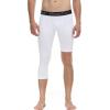 imageRoadbox Mens One Leg Compression Pants Tights 1 or 2 Pack 34 Basketball Leggings Capri Athletic Sports Base LayerRight Single Blackwhite