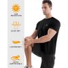 imageRoadbox Mens Rash Guard Short Sleeve UPF 50 UV Sun Protection Swim Shirts Quick Dry Lightweight Water Surf Beach TShirtBlack