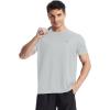 imageRoadbox Mens Rash Guard Short Sleeve UPF 50 UV Sun Protection Swim Shirts Quick Dry Lightweight Water Surf Beach TShirtLight Gray