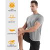 imageRoadbox Mens Rash Guard Short Sleeve UPF 50 UV Sun Protection Swim Shirts Quick Dry Lightweight Water Surf Beach TShirtShort Sleevegray