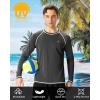 imageRoadbox Mens Sun Protection Swim Shirt Long Sleeve UPF 50 Rash Guard QuickDry Fishing Shirts for Beach Surfing HikingDark Gray