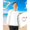 imageRoadbox Mens Sun Protection Swim Shirt Long Sleeve UPF 50 Rash Guard QuickDry Fishing Shirts for Beach Surfing HikingWhite