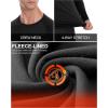 imageRoadbox Mens Thermal Compression Shirts Long Sleeve Fleece Lined Undershirt Cold Weather Workout Athletic Base Layer TopBlack