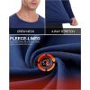 imageRoadbox Mens Thermal Compression Shirts Long Sleeve Fleece Lined Undershirt Cold Weather Workout Athletic Base Layer TopNavy Blue