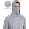 imageRoadbox Mens UPF 50 Hooded Fishing Shirts Long Sleeve Sun Protection Hoodie Hiking Running Swimming Rash Guard with MaskLuxury Gray