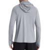 imageRoadbox Mens UPF 50 Hooded Fishing Shirts Long Sleeve Sun Protection Hoodie Hiking Running Swimming Rash Guard with MaskLuxury Gray