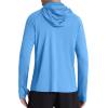 imageRoadbox Mens UPF 50 Hooded Fishing Shirts Long Sleeve Sun Protection Hoodie Hiking Running Swimming Rash Guard with MaskMedium Blue