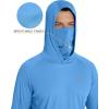 imageRoadbox Mens UPF 50 Hooded Fishing Shirts Long Sleeve Sun Protection Hoodie Hiking Running Swimming Rash Guard with MaskMedium Blue