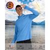imageRoadbox Mens UPF 50 Hooded Fishing Shirts Long Sleeve Sun Protection Hoodie Hiking Running Swimming Rash Guard with MaskMedium Blue