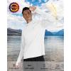 imageRoadbox Mens UPF 50 Hooded Fishing Shirts Long Sleeve Sun Protection Hoodie Hiking Running Swimming Rash Guard with MaskWhite