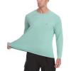 imageRoadbox Mens UPF 50 Rash Guard Long Sleeve Cool Dry UV Sun Protection Water TShirts Lightweight Fishing Hiking ShirtsBean Green
