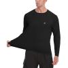imageRoadbox Mens UPF 50 Rash Guard Long Sleeve Cool Dry UV Sun Protection Water TShirts Lightweight Fishing Hiking ShirtsBlack