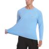 imageRoadbox Mens UPF 50 Rash Guard Long Sleeve Cool Dry UV Sun Protection Water TShirts Lightweight Fishing Hiking ShirtsBlue