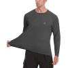 imageRoadbox Mens UPF 50 Rash Guard Long Sleeve Cool Dry UV Sun Protection Water TShirts Lightweight Fishing Hiking ShirtsDark Grey
