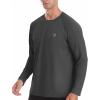 imageRoadbox Mens UPF 50 Rash Guard Long Sleeve Cool Dry UV Sun Protection Water TShirts Lightweight Fishing Hiking ShirtsDark Grey