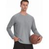 imageRoadbox Mens UPF 50 Rash Guard Long Sleeve Cool Dry UV Sun Protection Water TShirts Lightweight Fishing Hiking ShirtsLight Gray